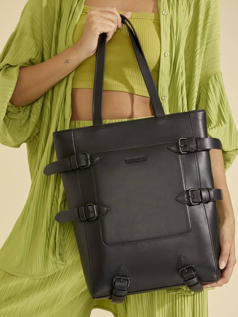 Shopping Bag Solana Negro Porta Notebook