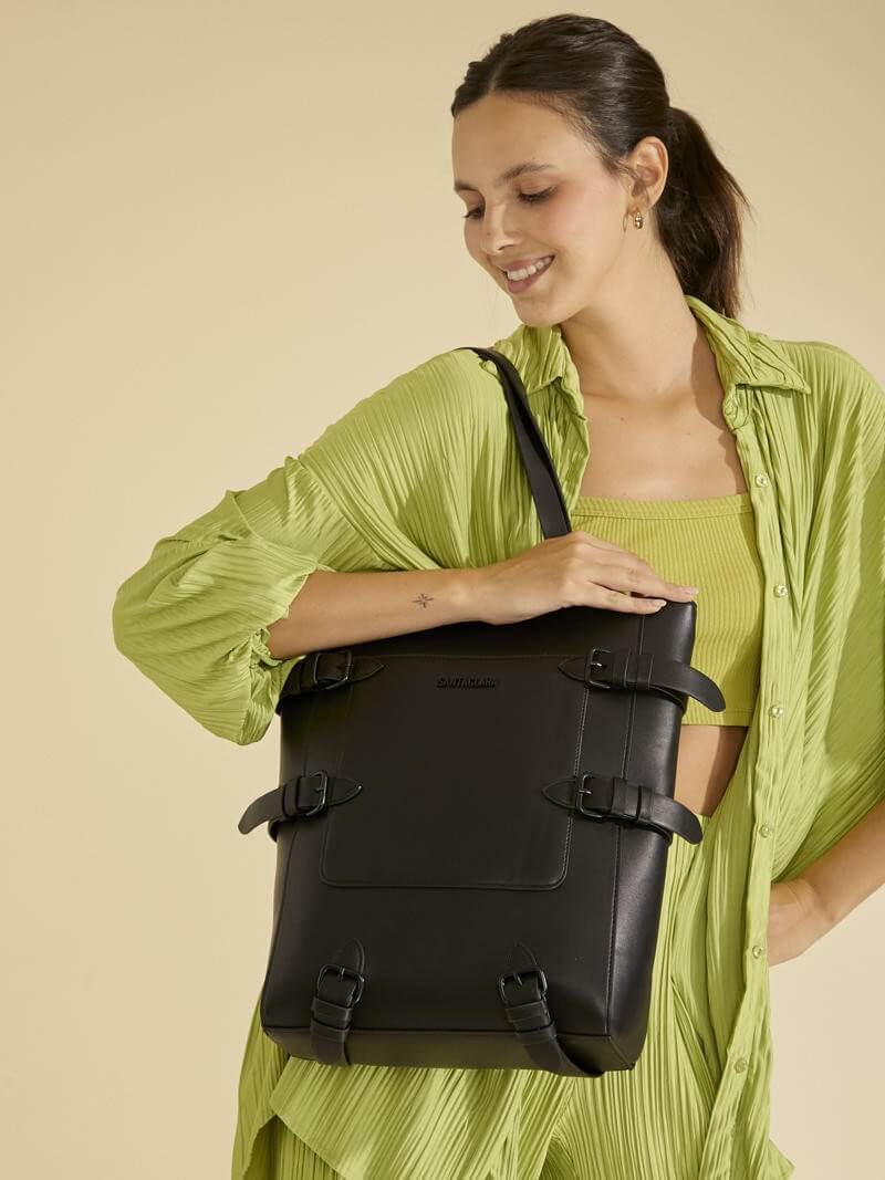Shopping Bag Solana Negro Porta Notebook