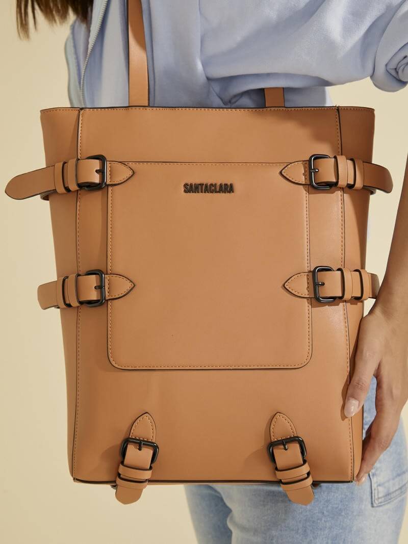 Shopping Bag Solana Camel Porta Notebook