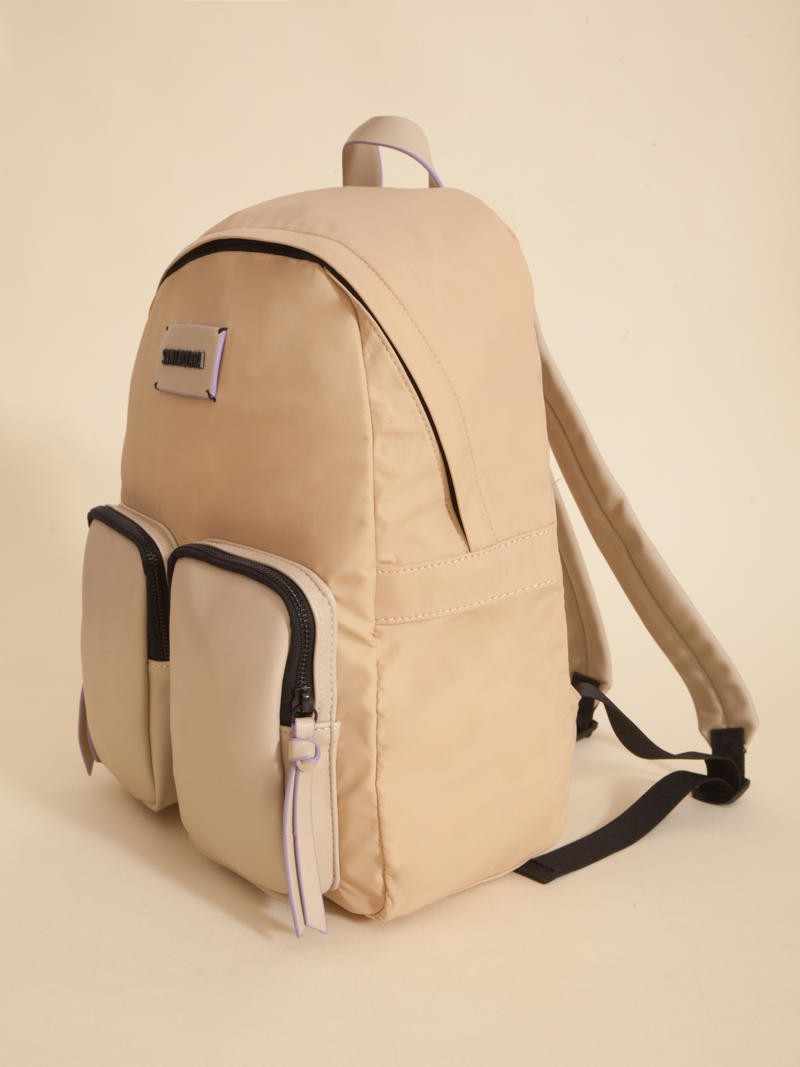 Mochila Catalina Beige Porta Notebook