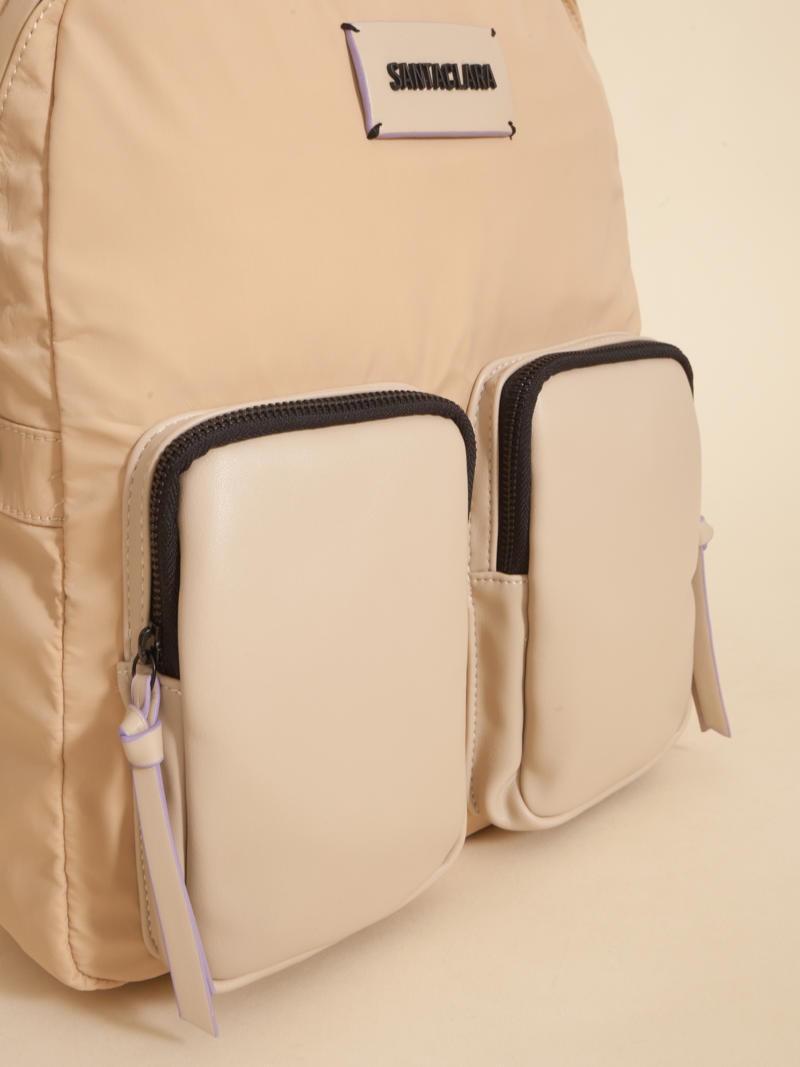 Mochila Catalina Beige Porta Notebook