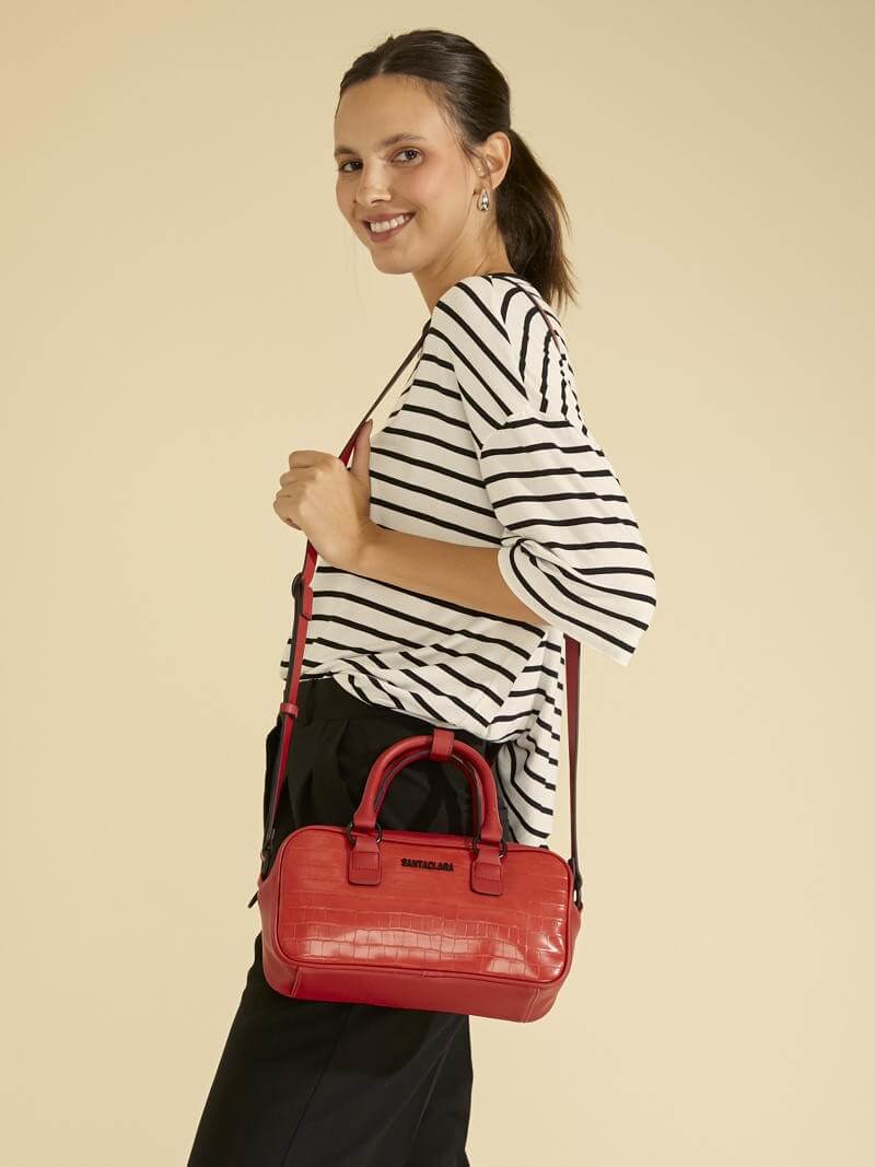 Cartera Bisi Rojo Croco