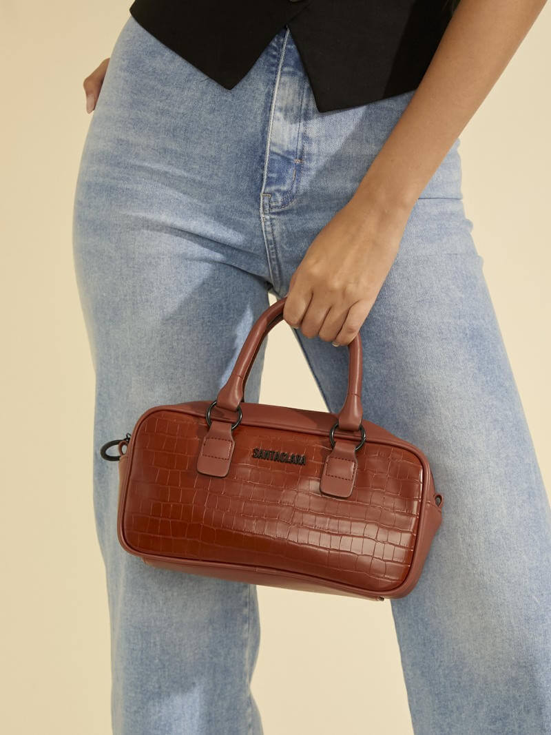 Cartera Bisi Marron Croco