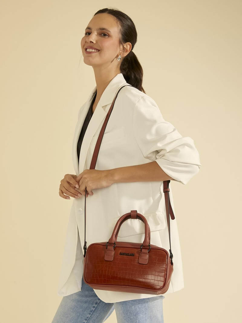 Cartera Bisi Marron Croco