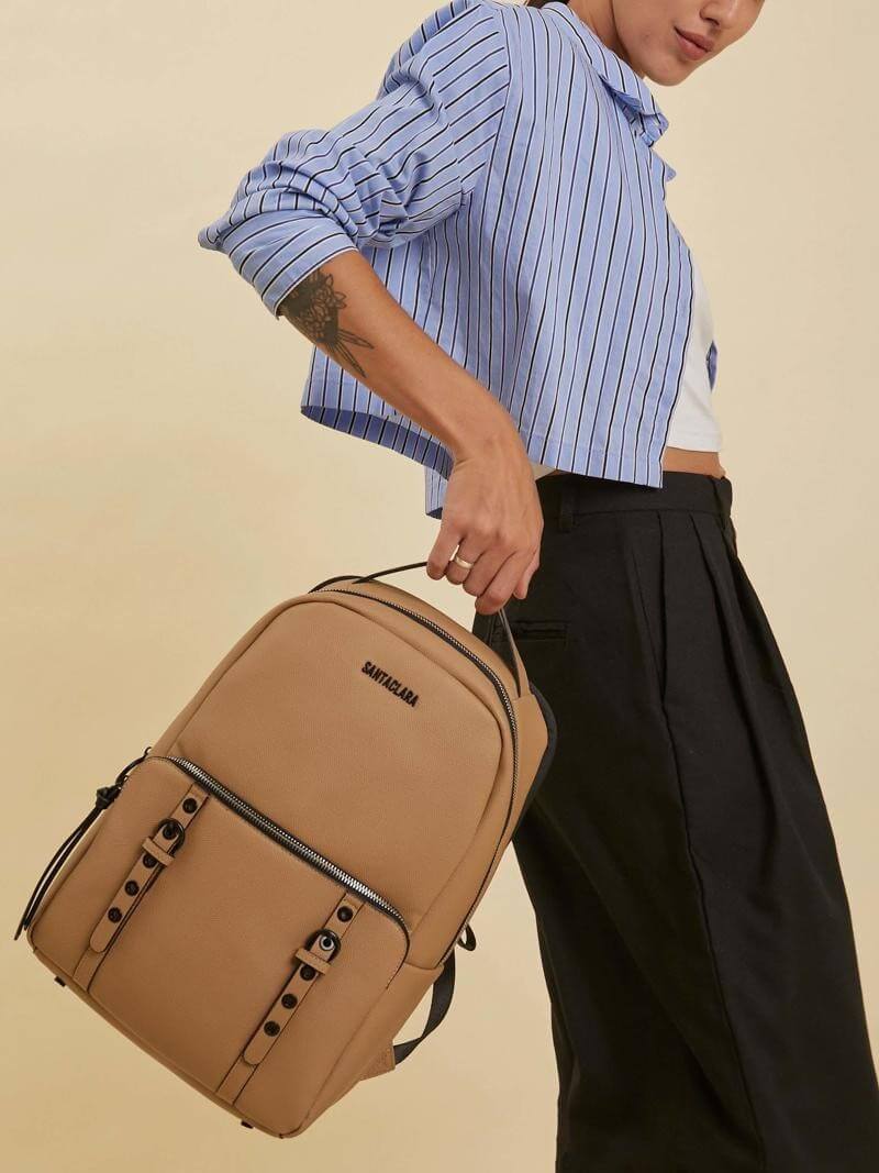 Mochila Dalia Beige Porta Notebook