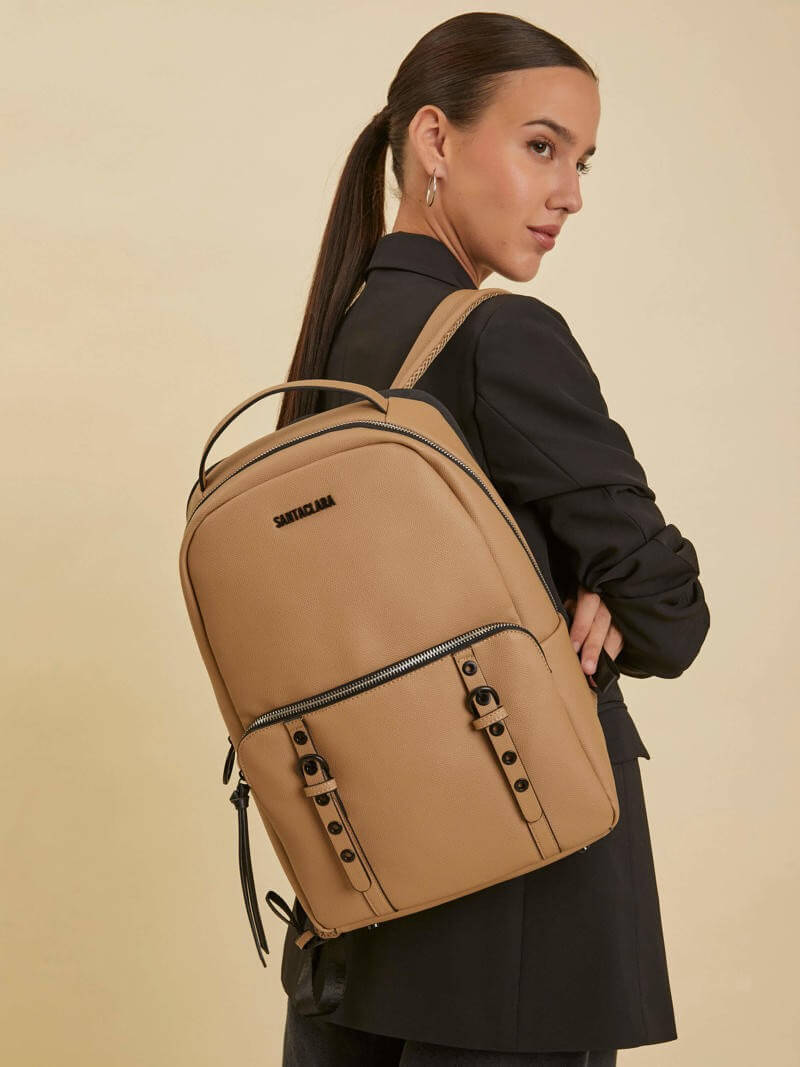 Mochila Dalia Beige Porta Notebook