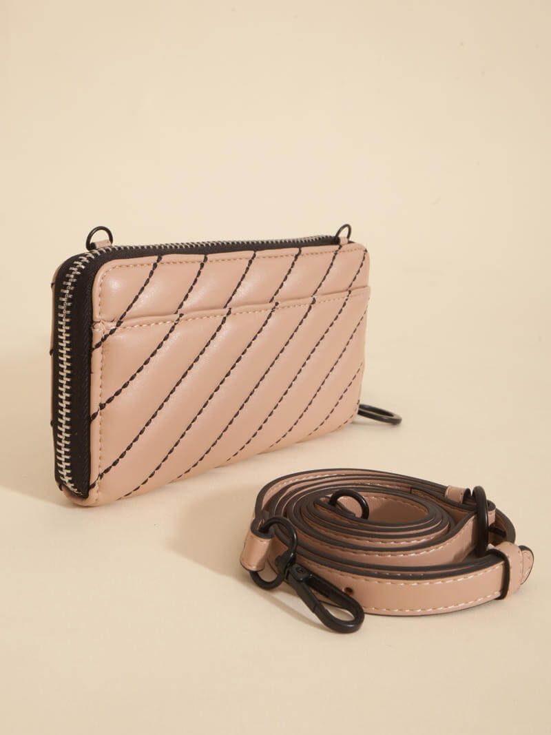 Billetera Lara Beige Con Correa