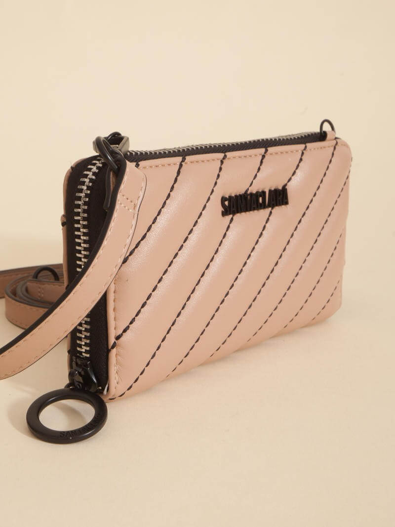Billetera Lara Beige Con Correa