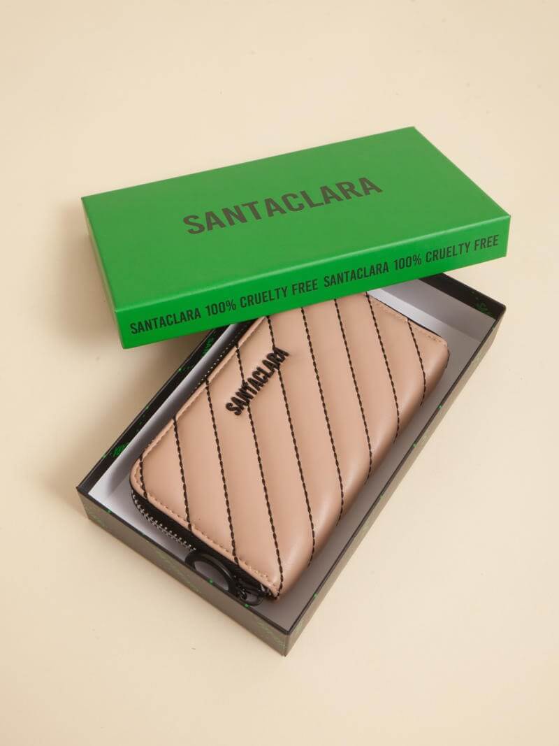 Billetera Lara Beige Con Correa