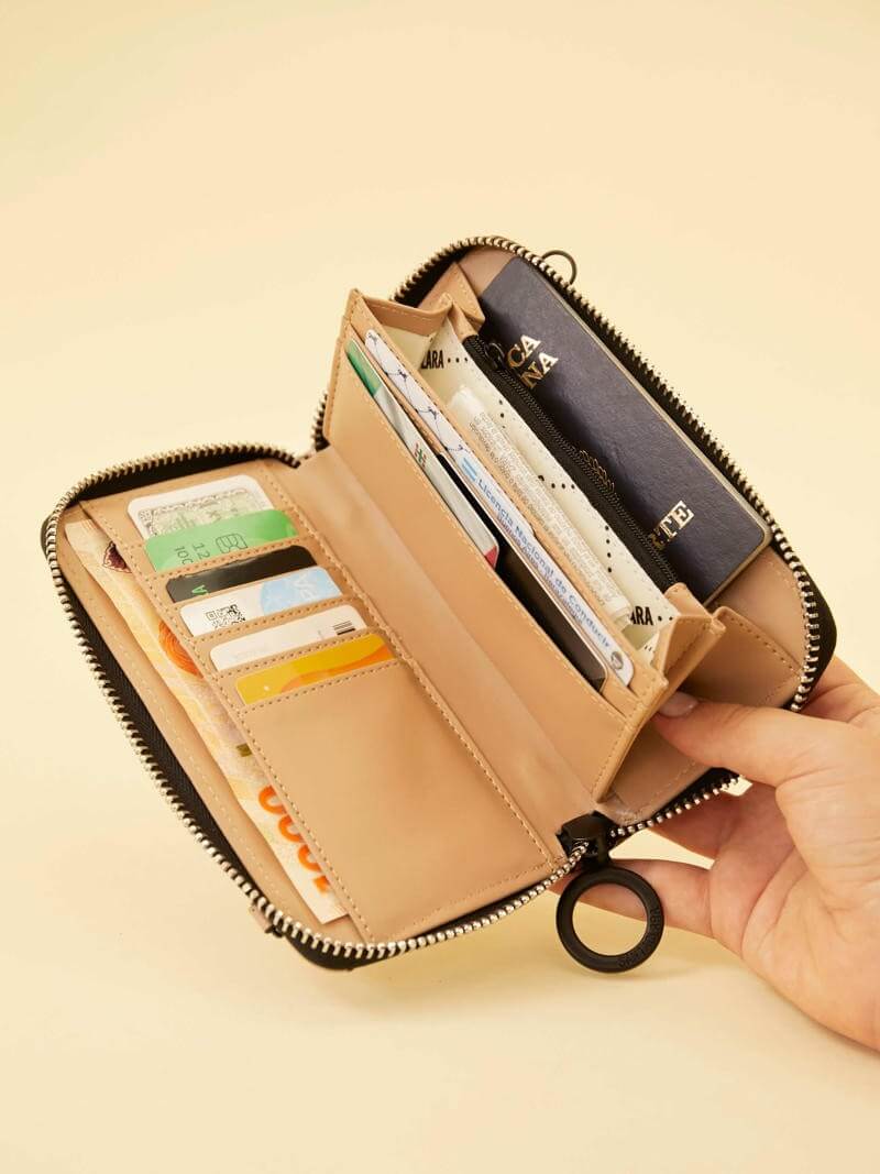 Billetera Lara Beige Con Correa