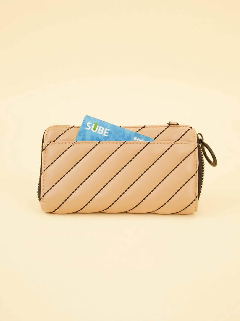 Billetera Lara Beige Con Correa