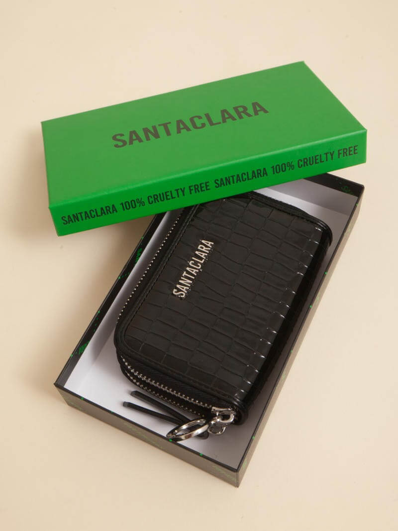 Billetera Midi Niki Negro Doble Compartimento