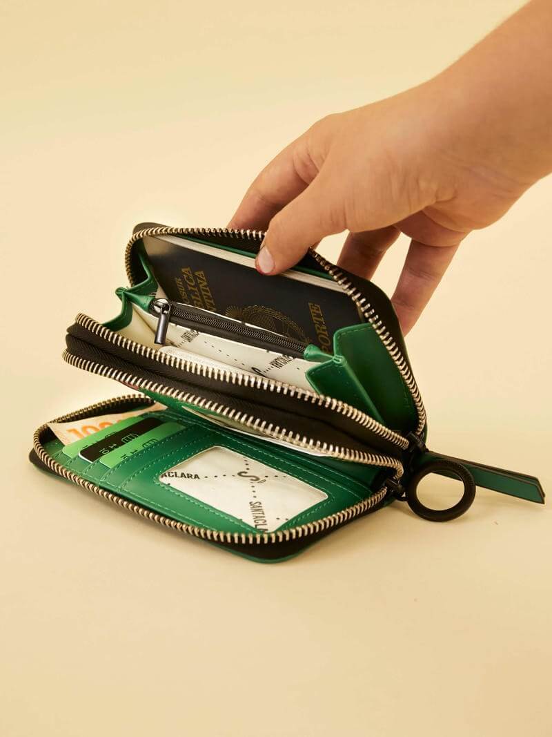 Billetera Midi Niki Verde Doble Compartimento