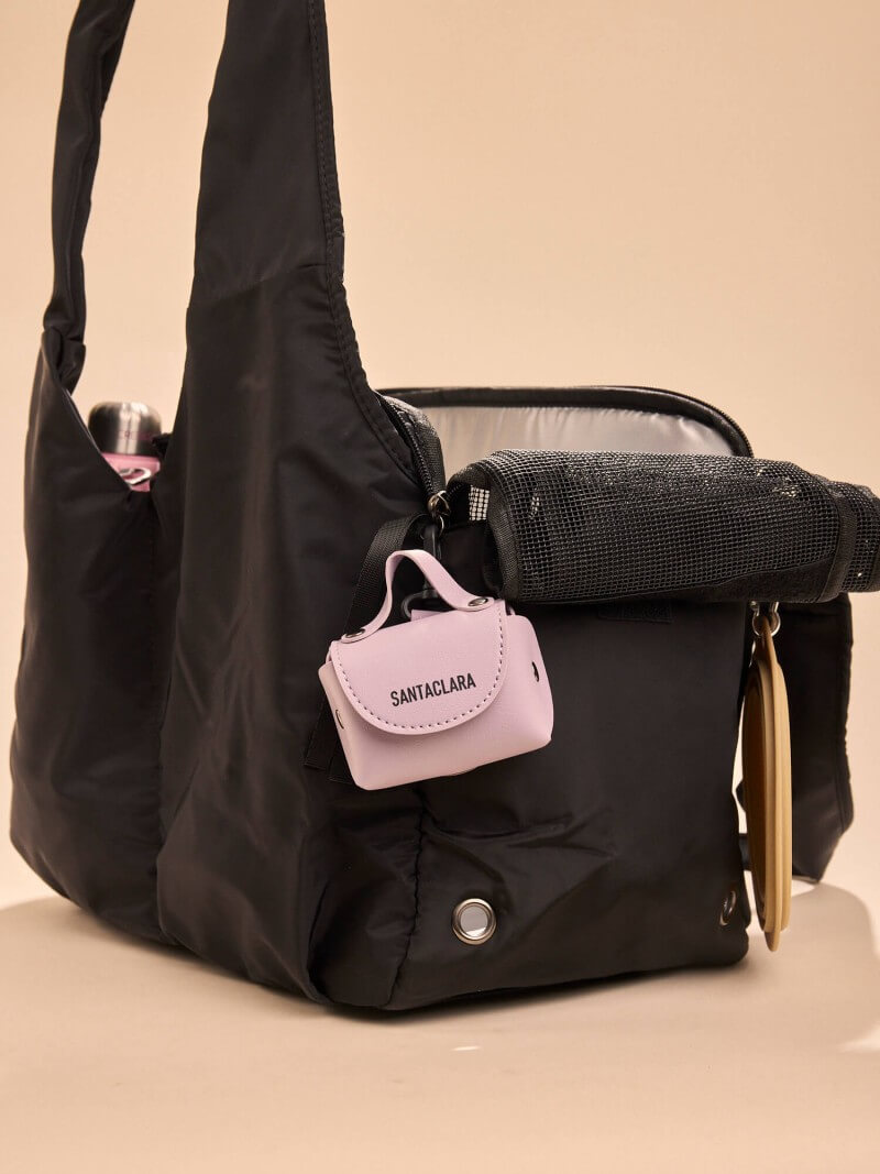 Bolso Transportador Huella Negro Para Mascotas