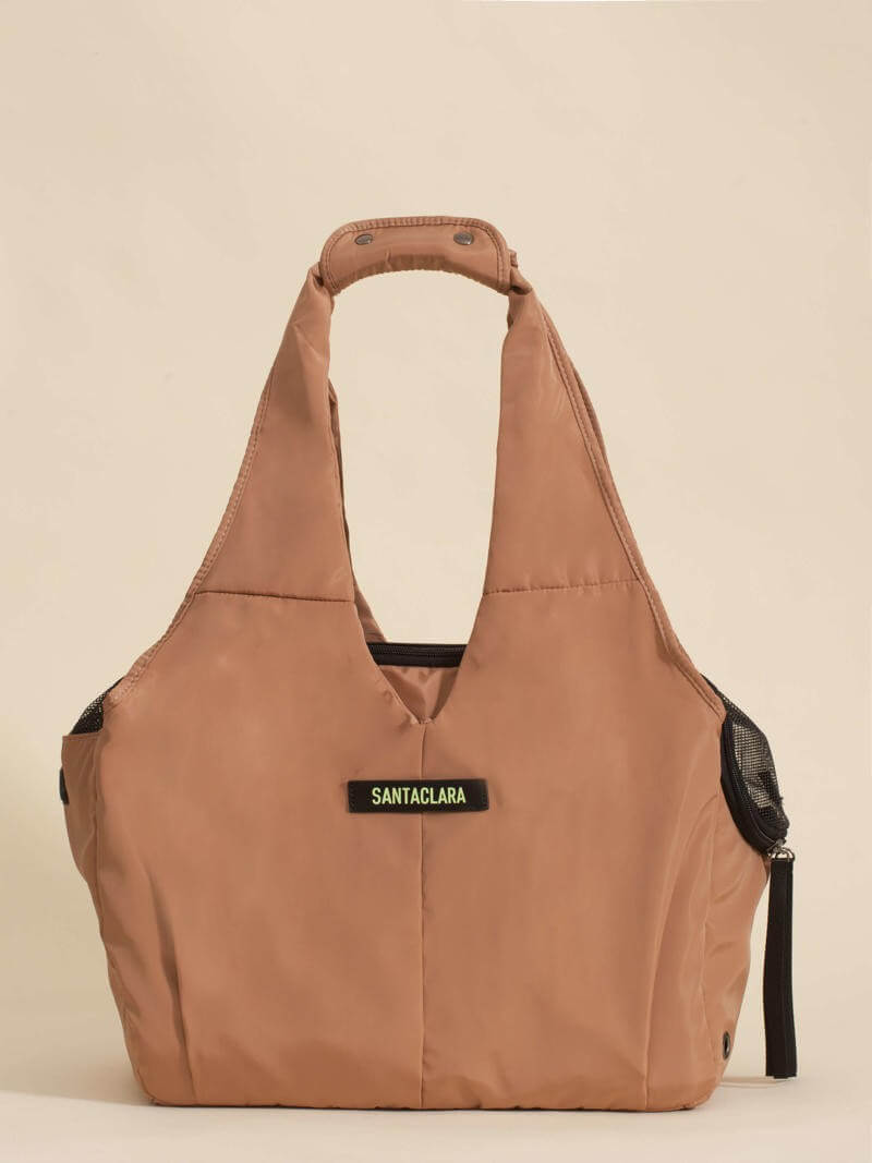 Bolso Transportador Huella Camel Para Mascotas
