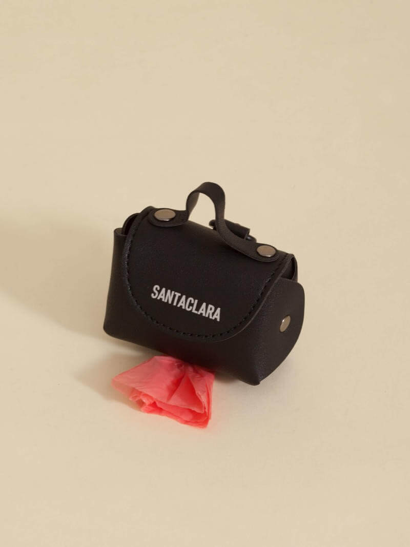 Poop Bag Huella Negro Para Mascotas