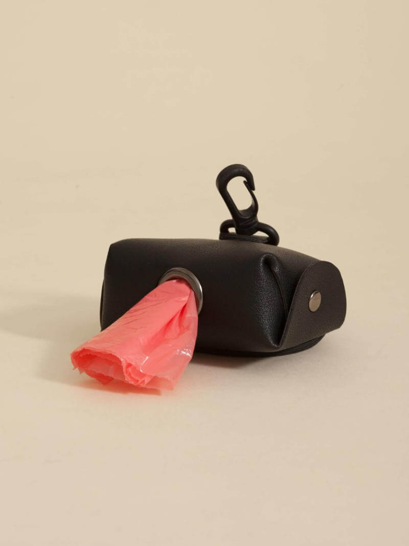 Poop Bag Huella Negro Para Mascotas