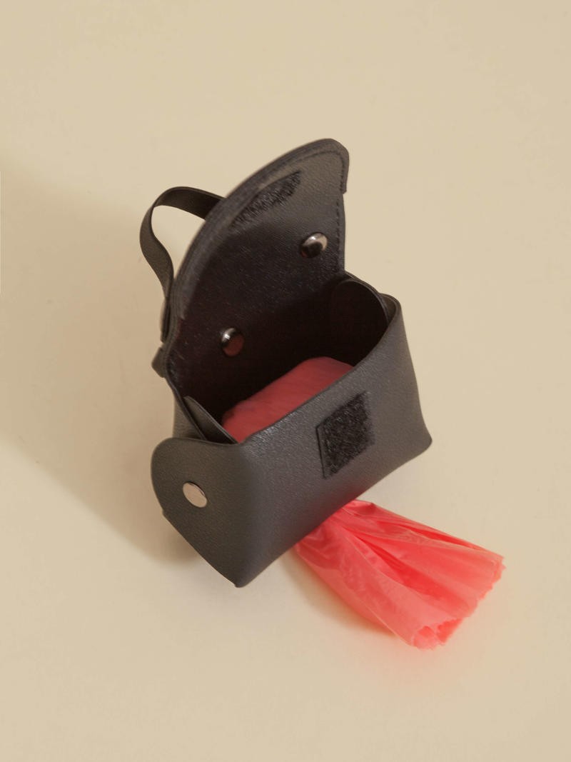 Poop Bag Huella Negro Para Mascotas
