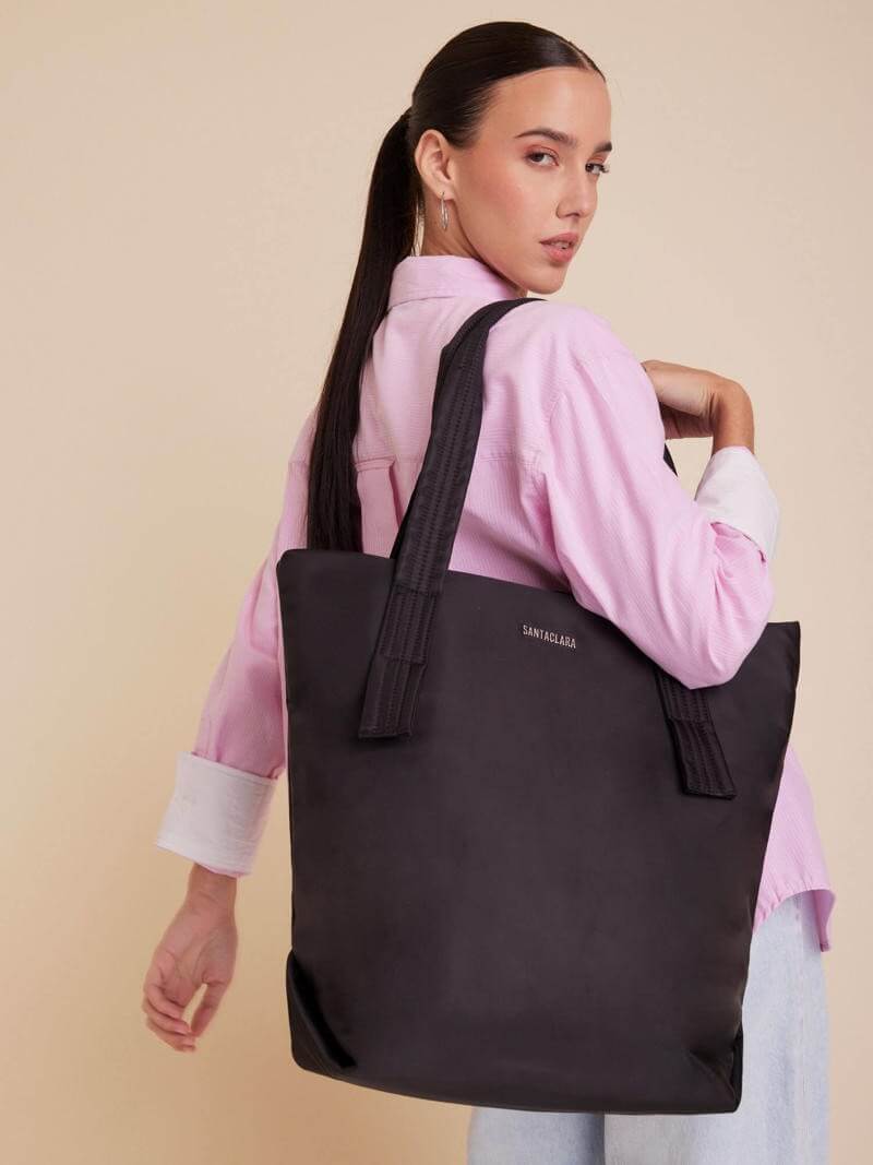 Cartera Shopper Alina Negro Porta Notebook