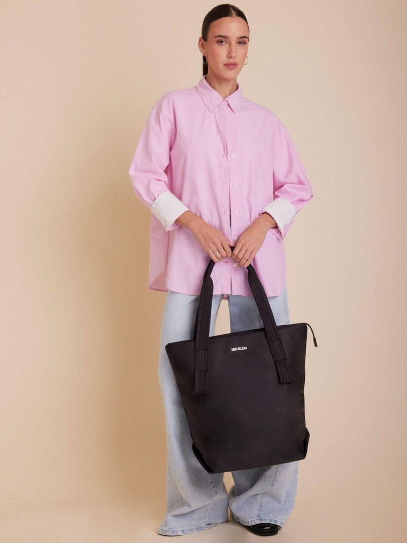 Cartera Shopper Alina Negro Porta Notebook