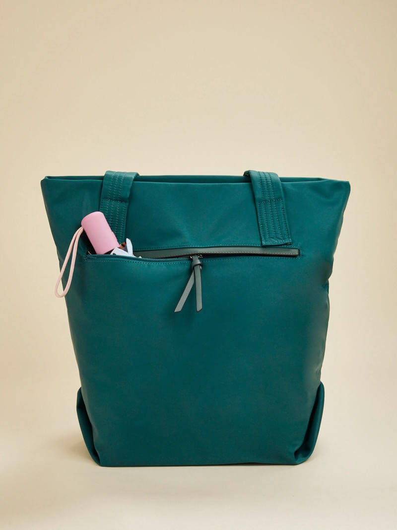 Cartera Shopper Alina Verde Porta Notebook