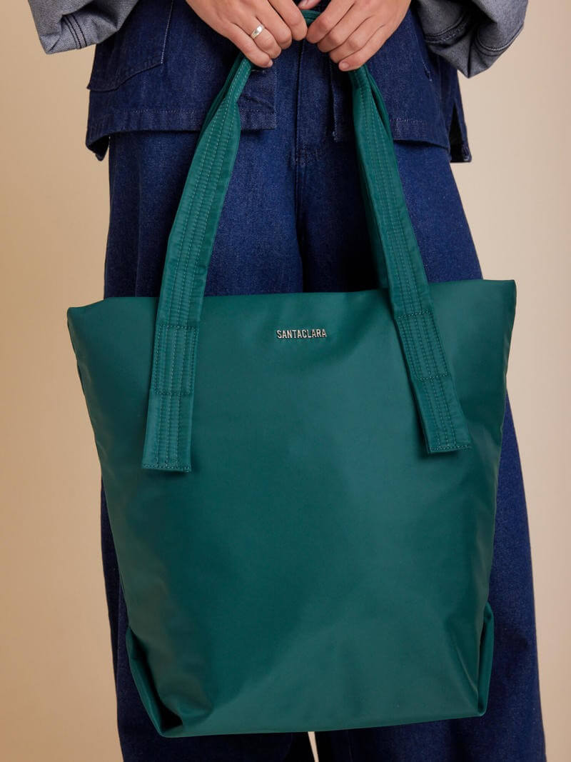 Cartera Shopper Alina Verde Porta Notebook