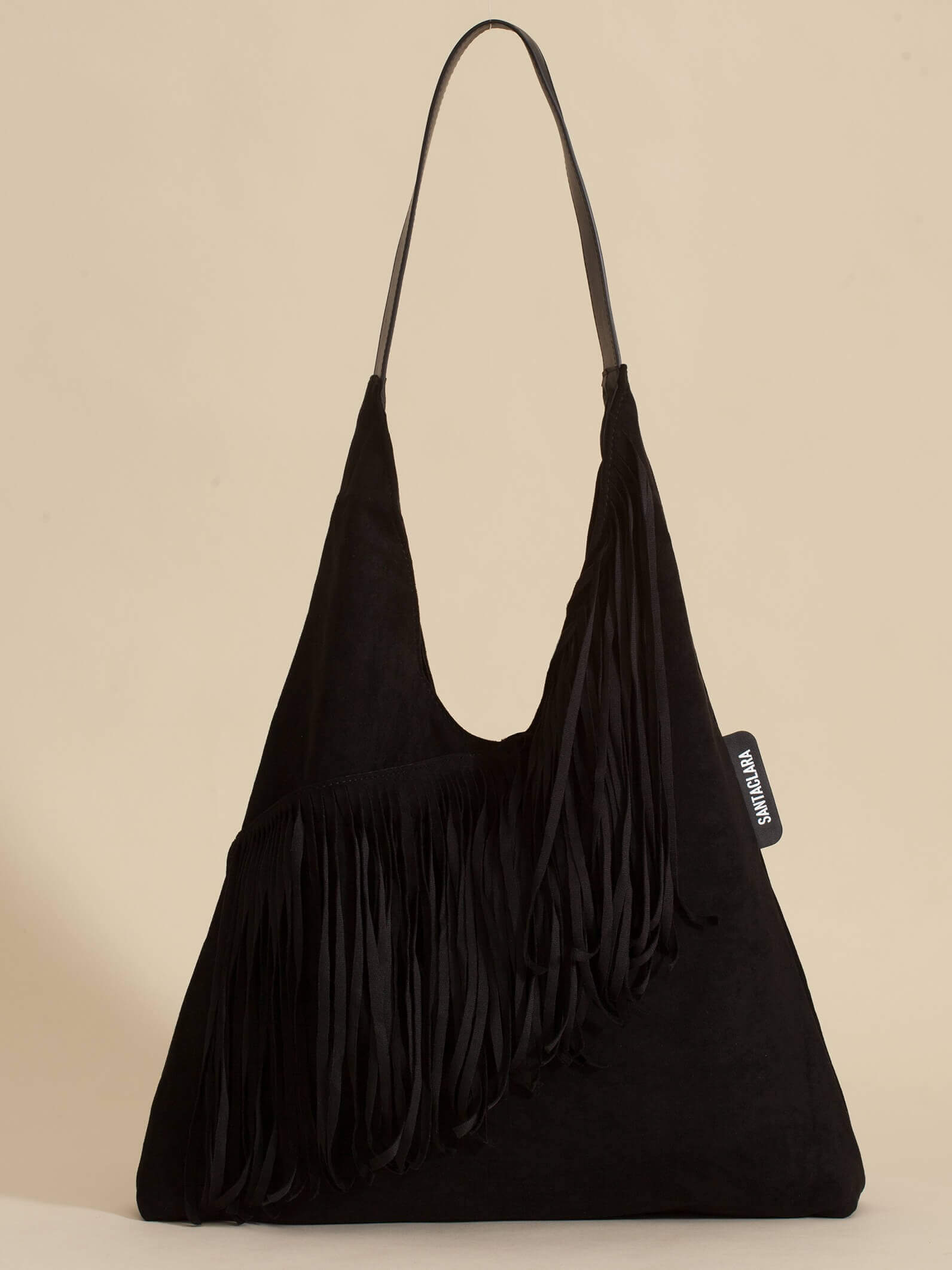 Shopping Bag Helena Con Flecos Negro