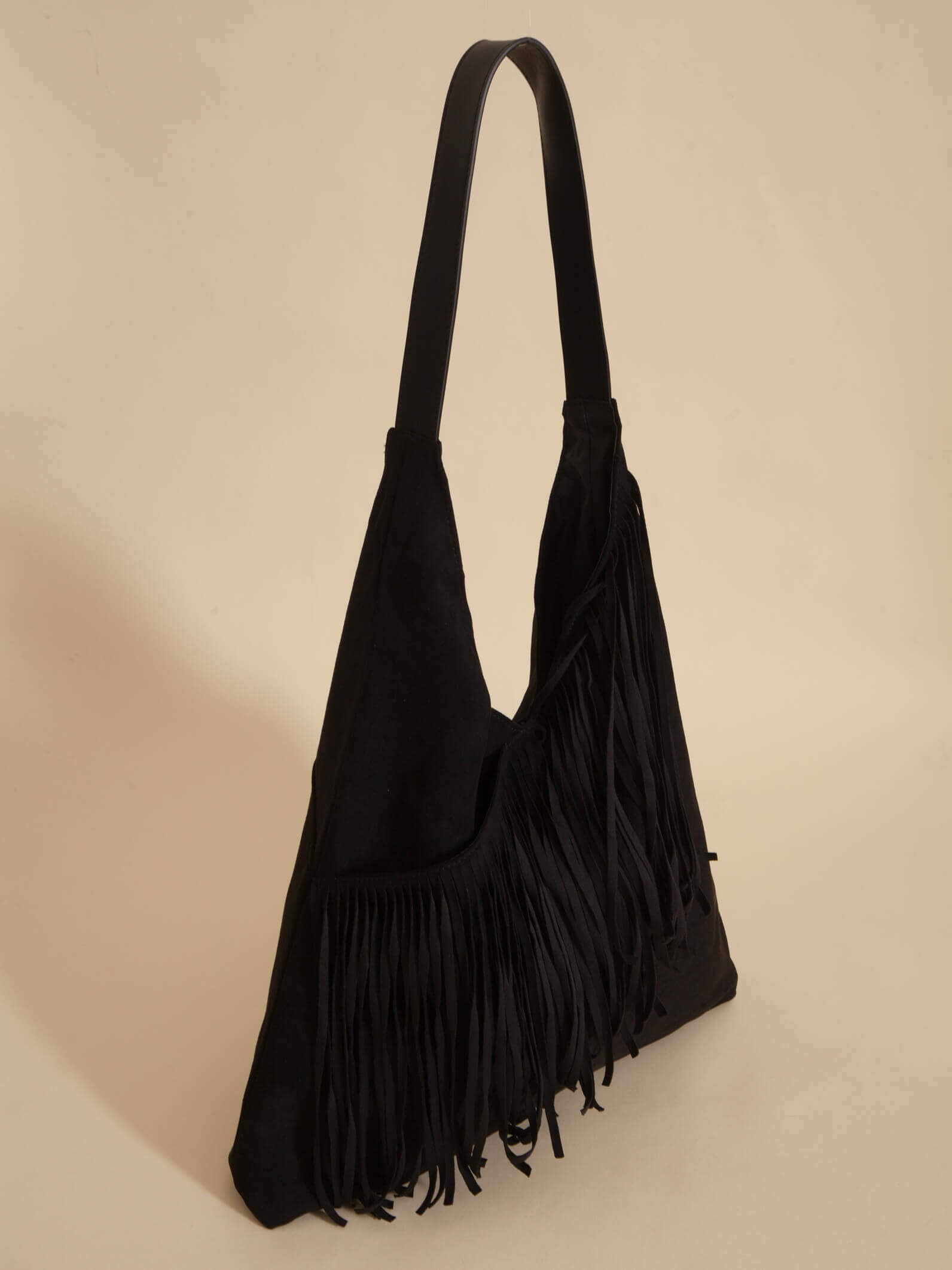 Shopping Bag Helena Con Flecos Negro