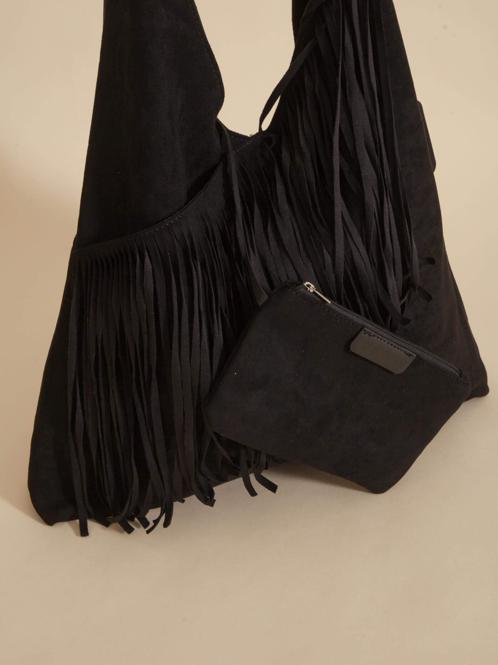 Shopping Bag Helena Con Flecos Negro
