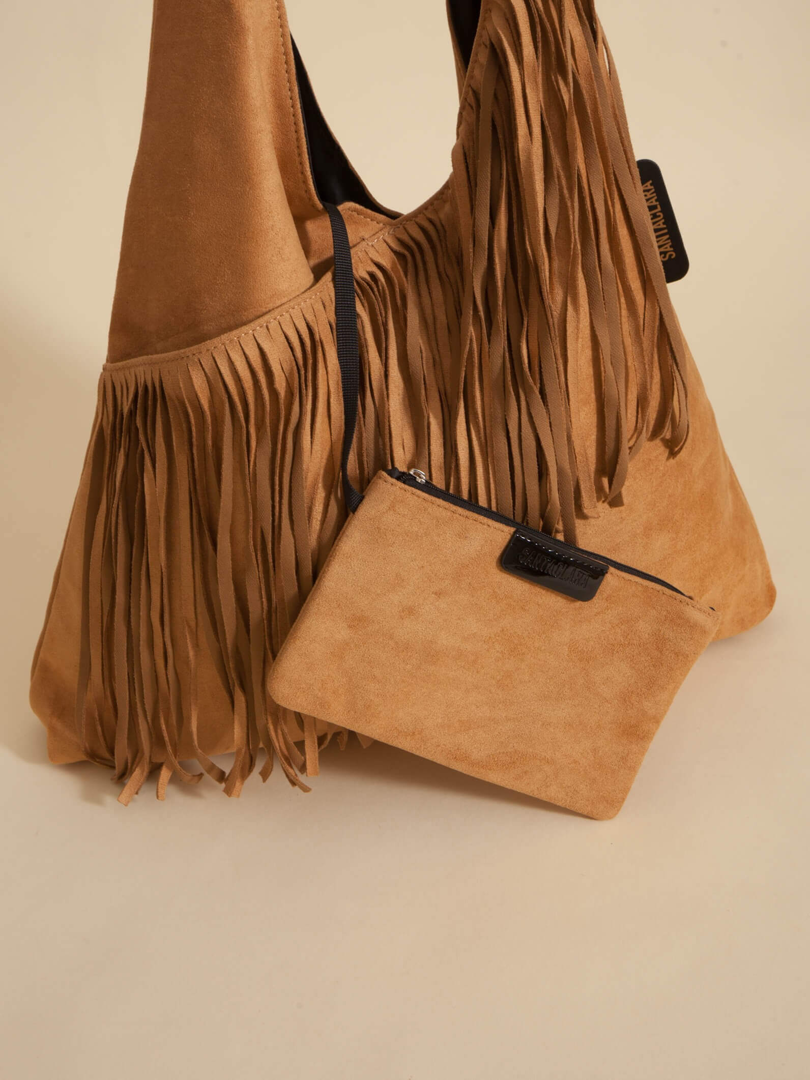 Shopping Bag Helena Con Flecos Camel
