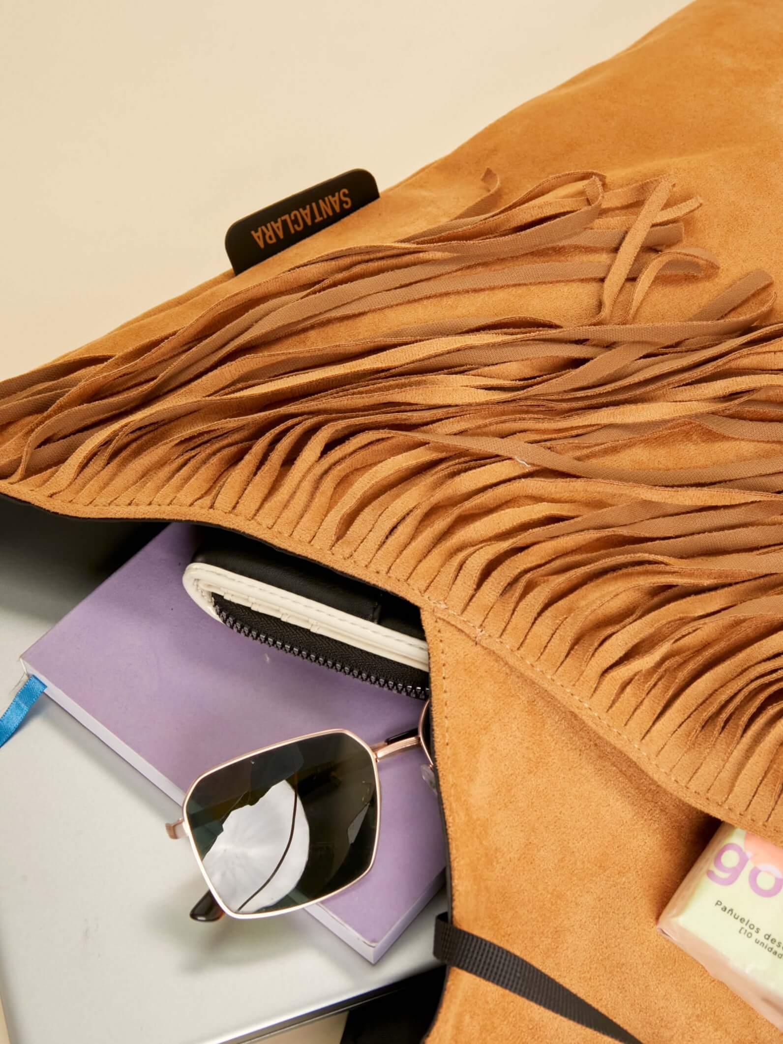 Shopping Bag Helena Con Flecos Camel