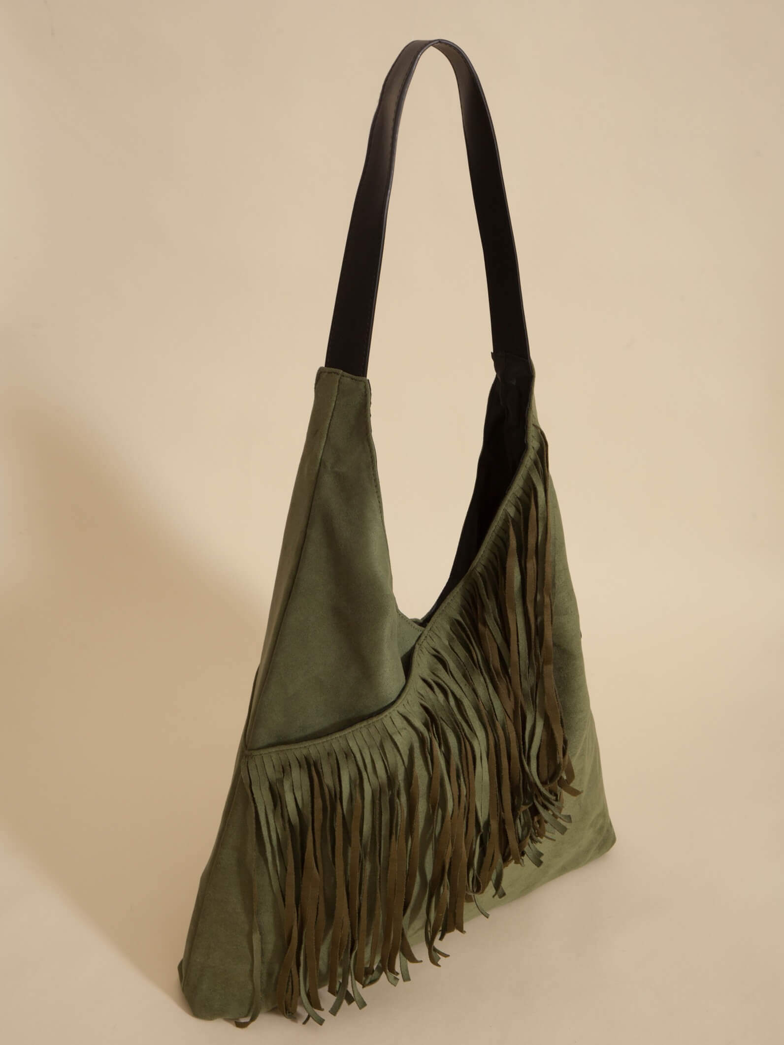 Shopping Bag Helena Con Flecos Militar