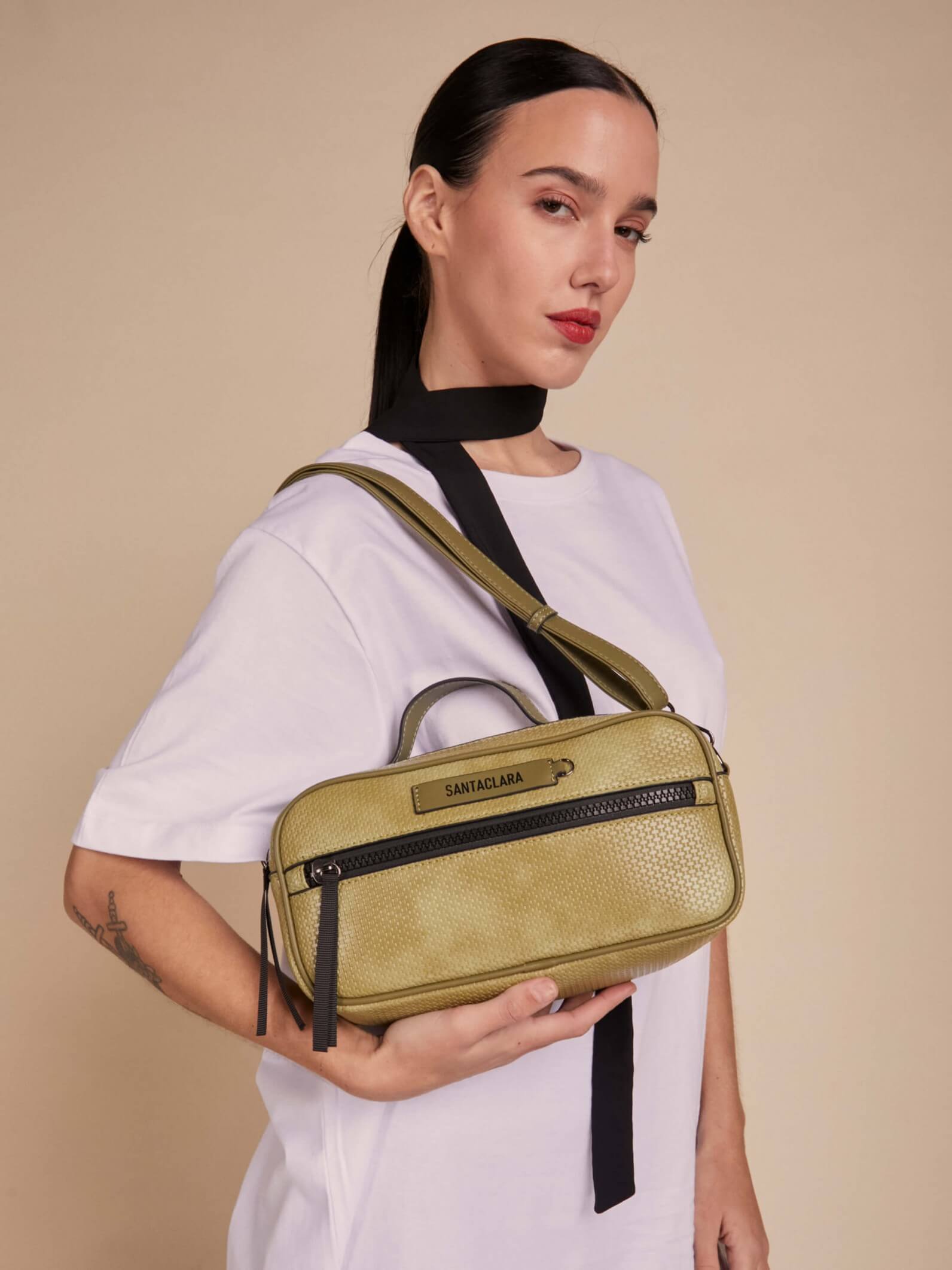 Bandolera Neceser Trama Oliva