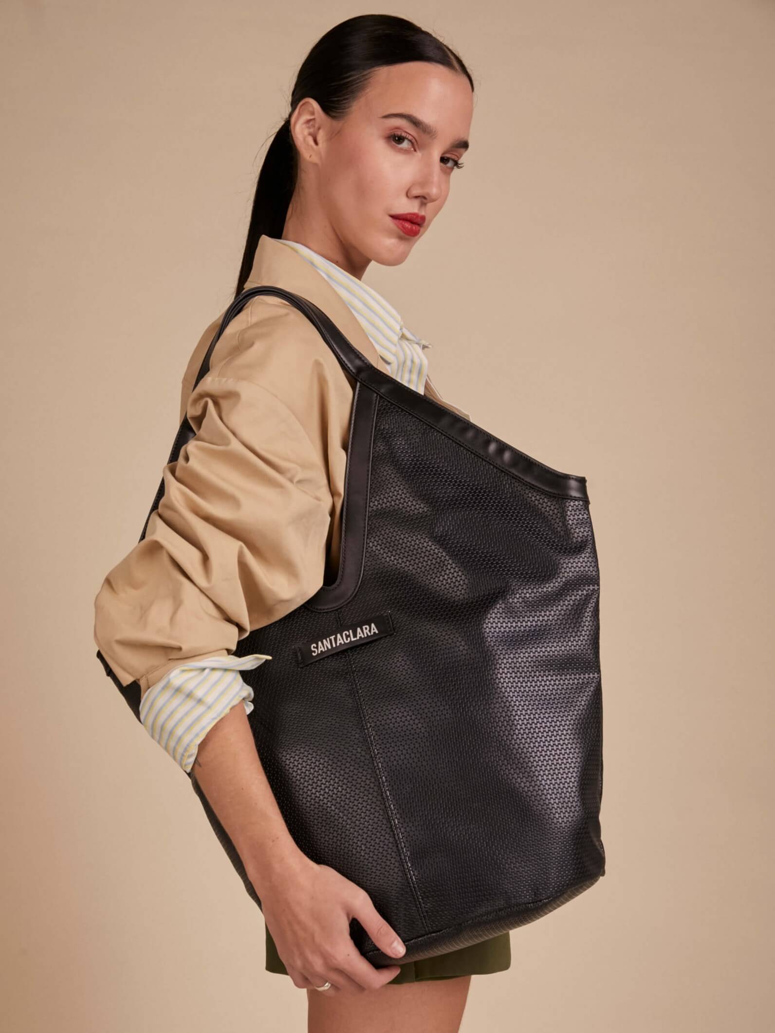 Cartera Shopper Trama Negro