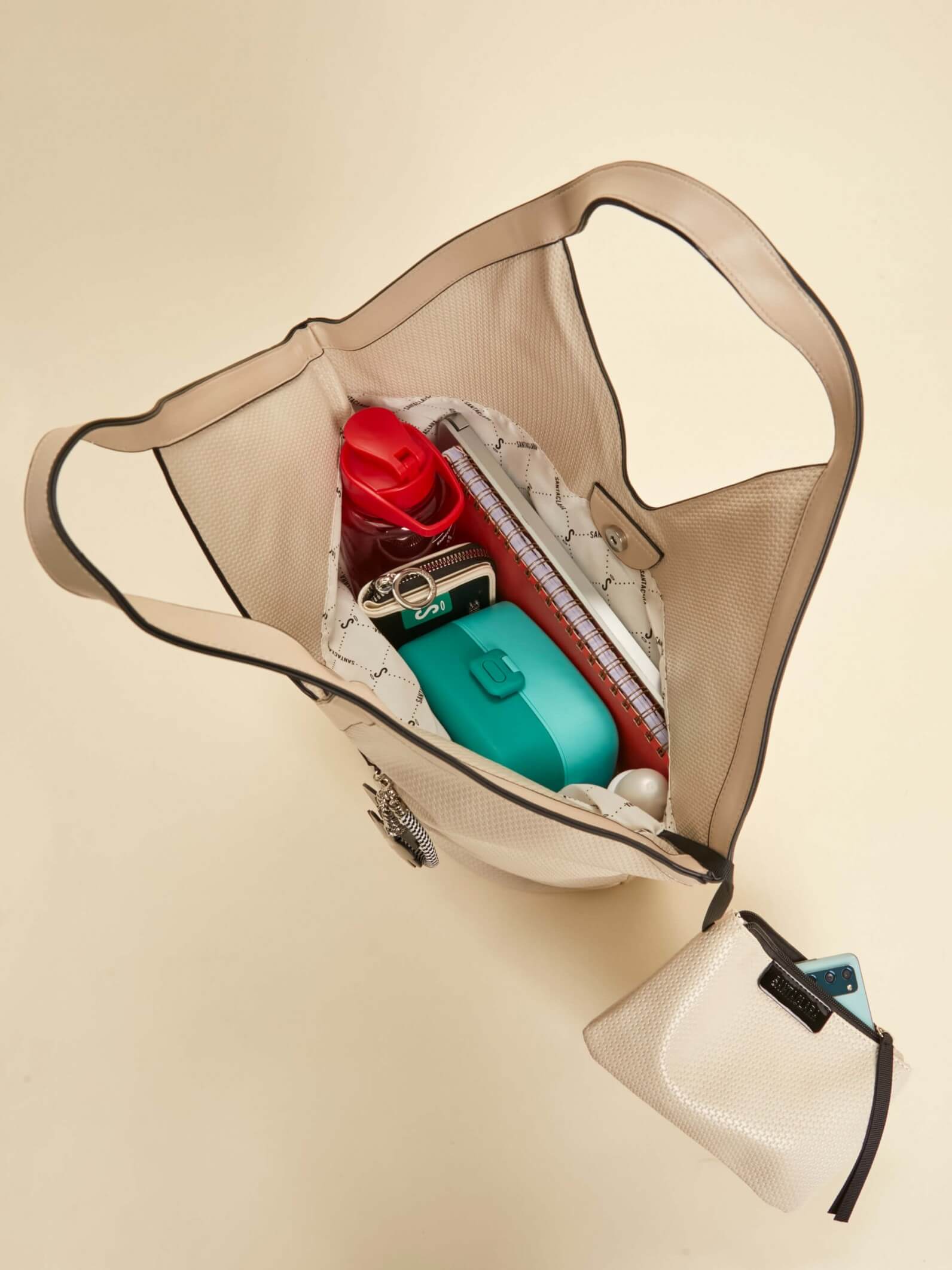 Cartera Shopper Trama Crudo