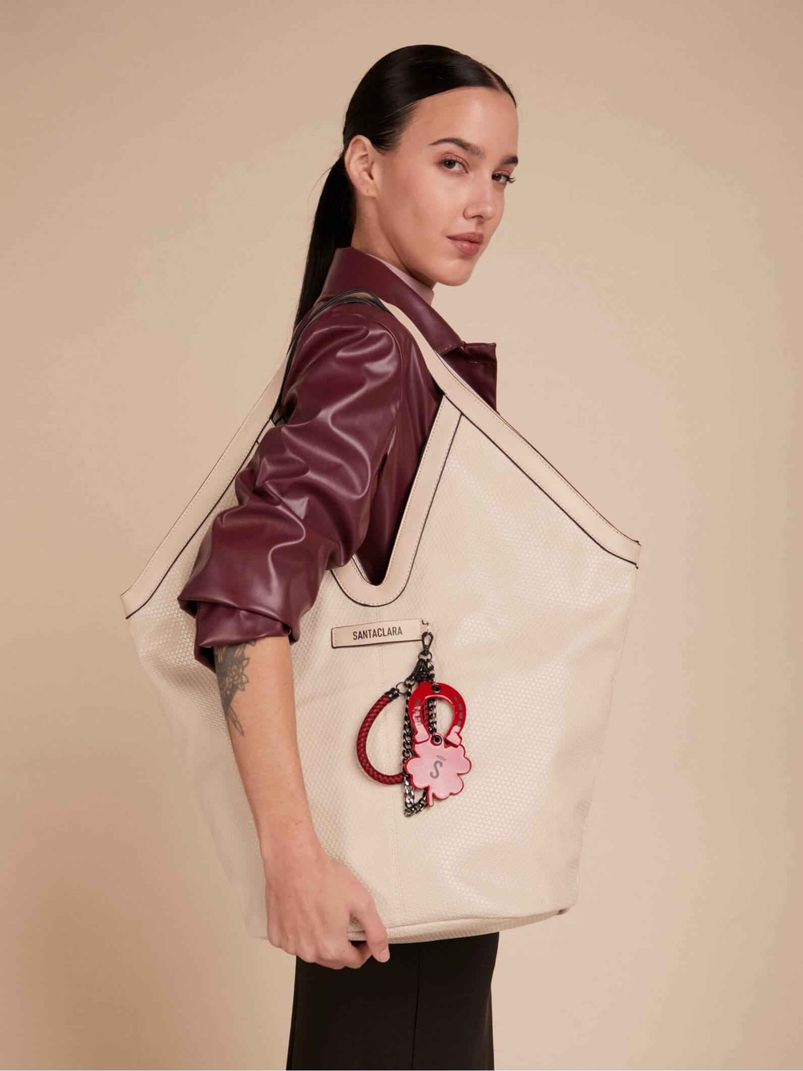 Cartera Shopper Trama Crudo