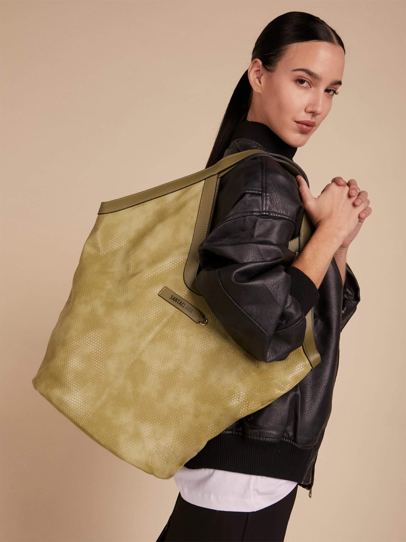 Cartera Shopper Trama Oliva