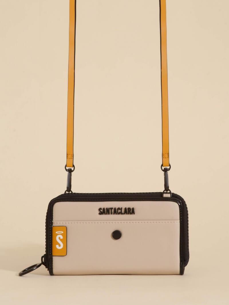 Billetera Clara Beige Con Correa