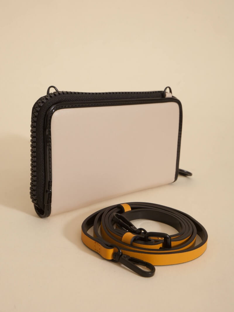 Billetera Clara Beige Con Correa