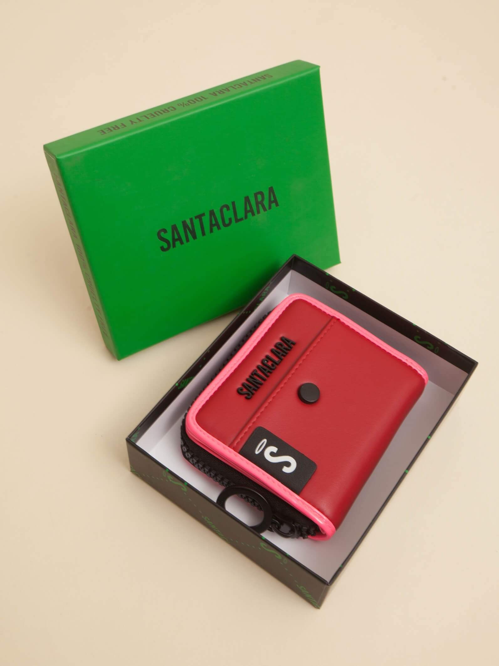 Billetera Mini Clara Rojo Oscuro