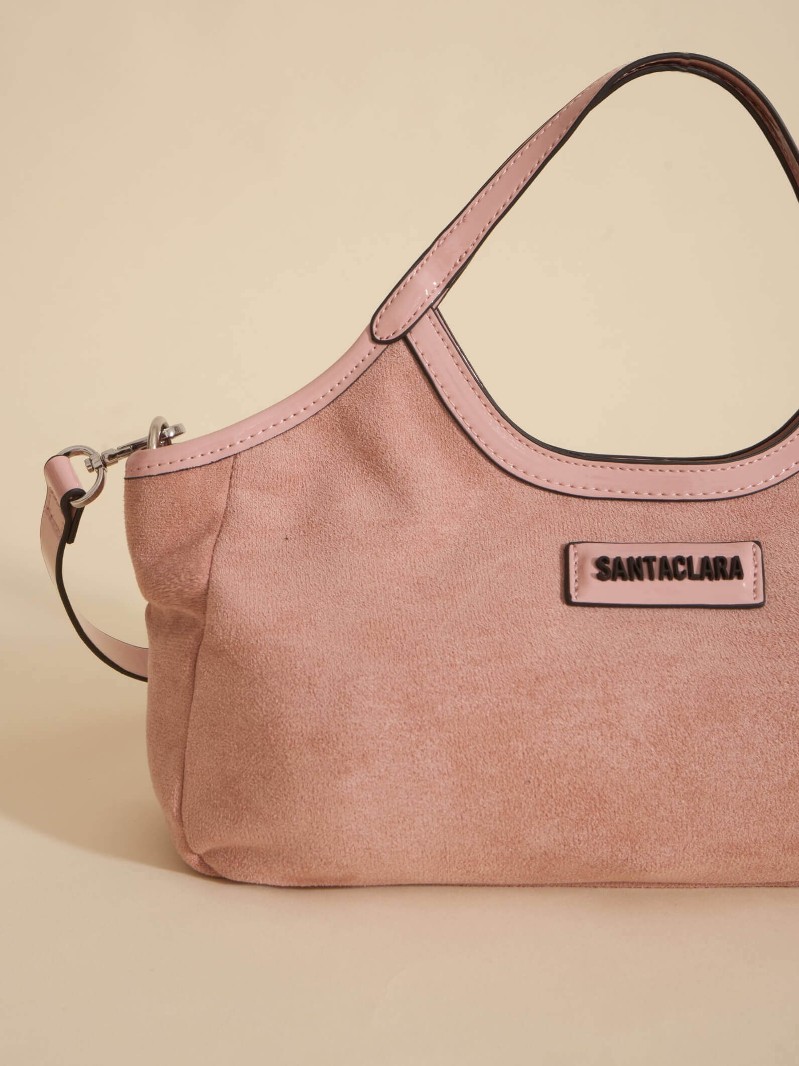 Bandolera Justina Rosa Viejo Efecto Gamuza