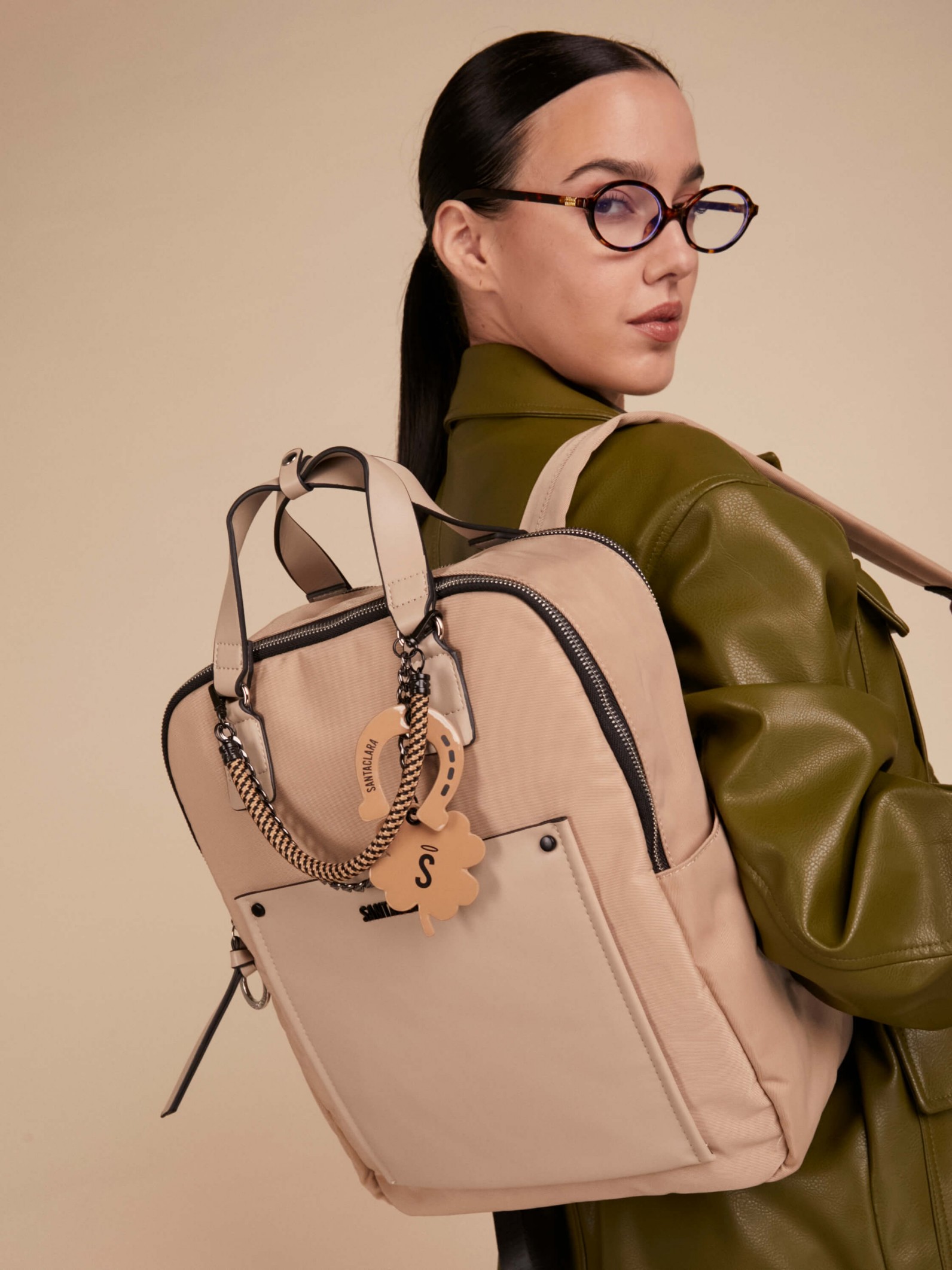 Mochila Nomi Porta Notebook Beige