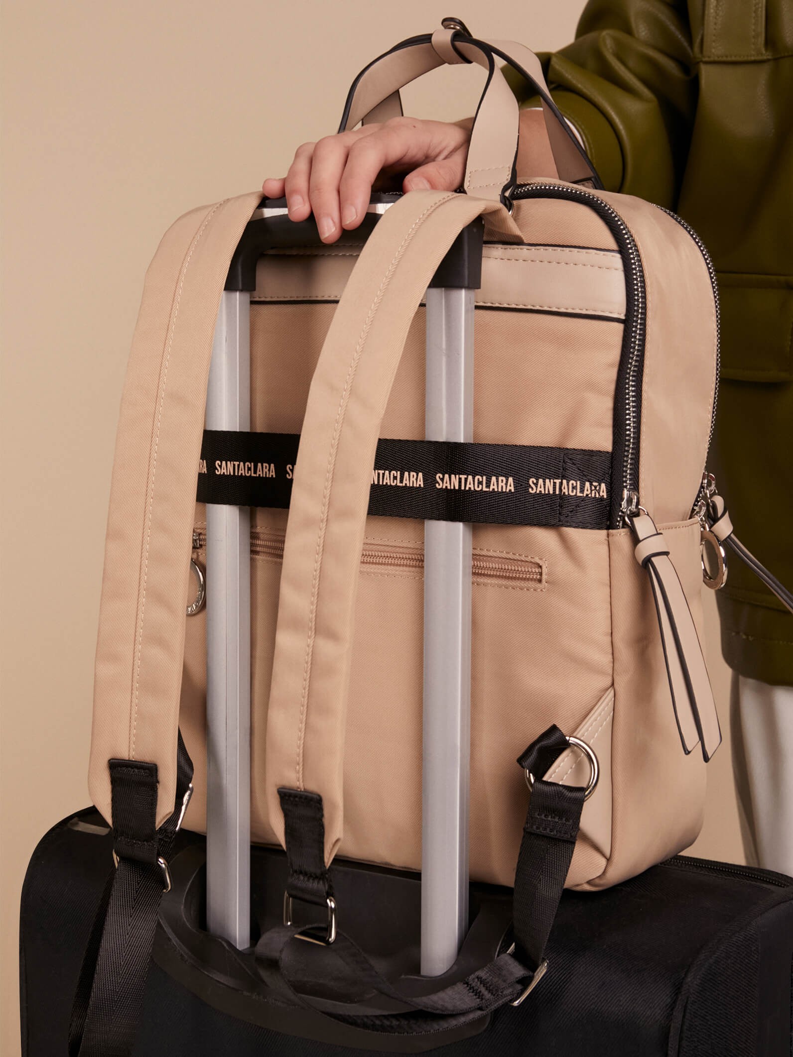 Mochila Nomi Porta Notebook Beige