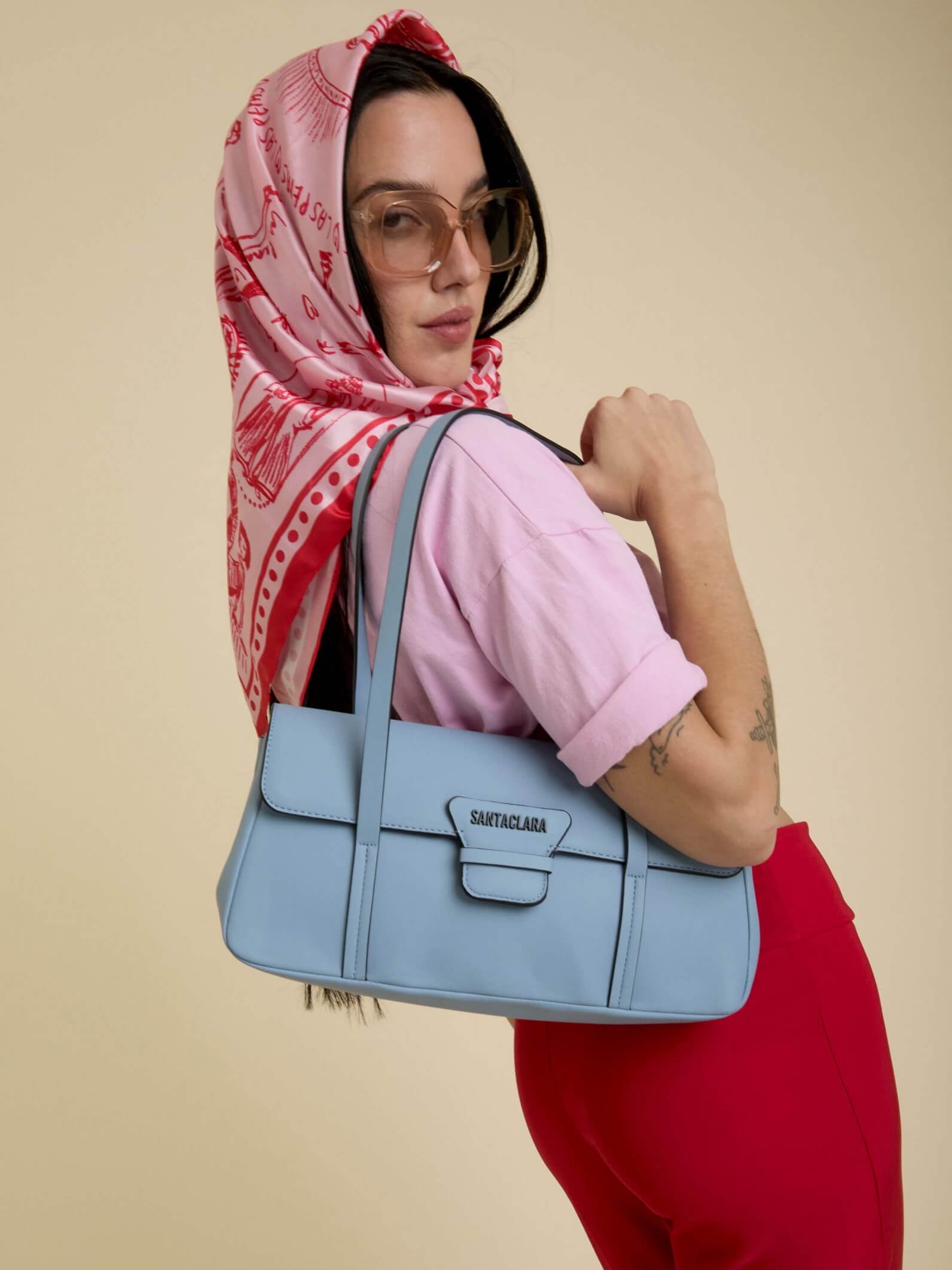 Cartera Vinta Celeste