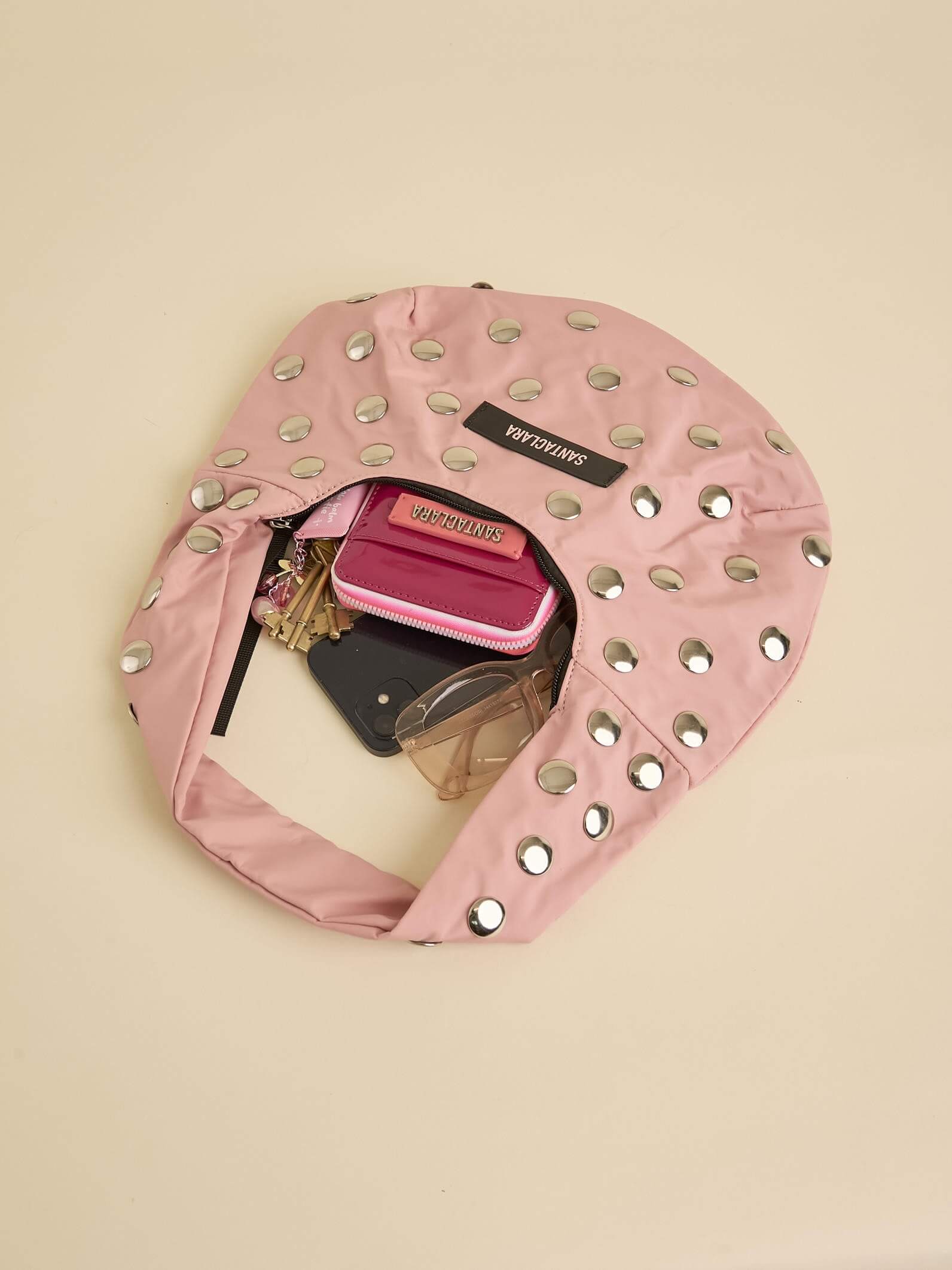 Minibag Magui Rosa Viejo Con Tachas