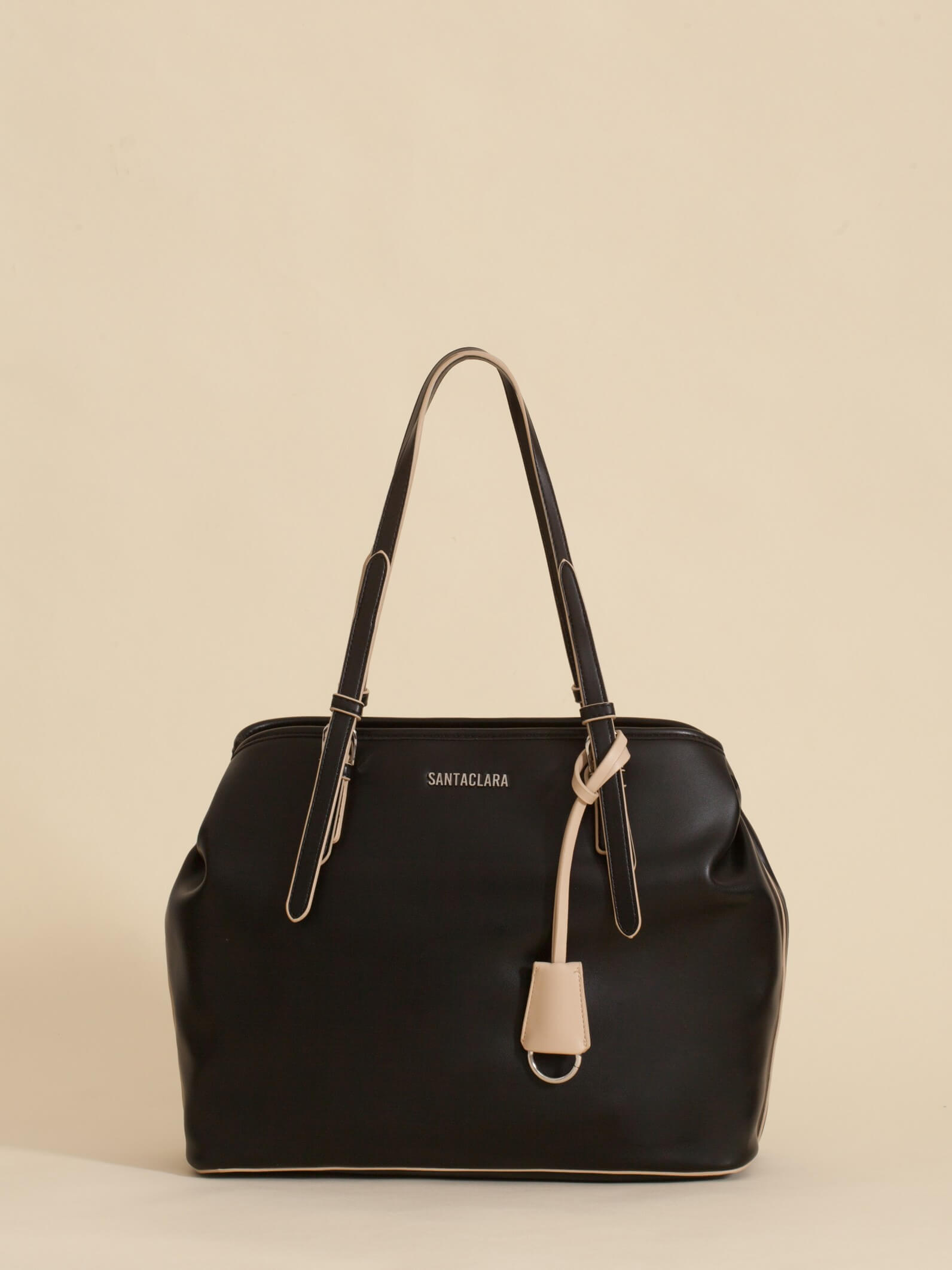 Cartera Shopper Nora Negra Porta Notebook