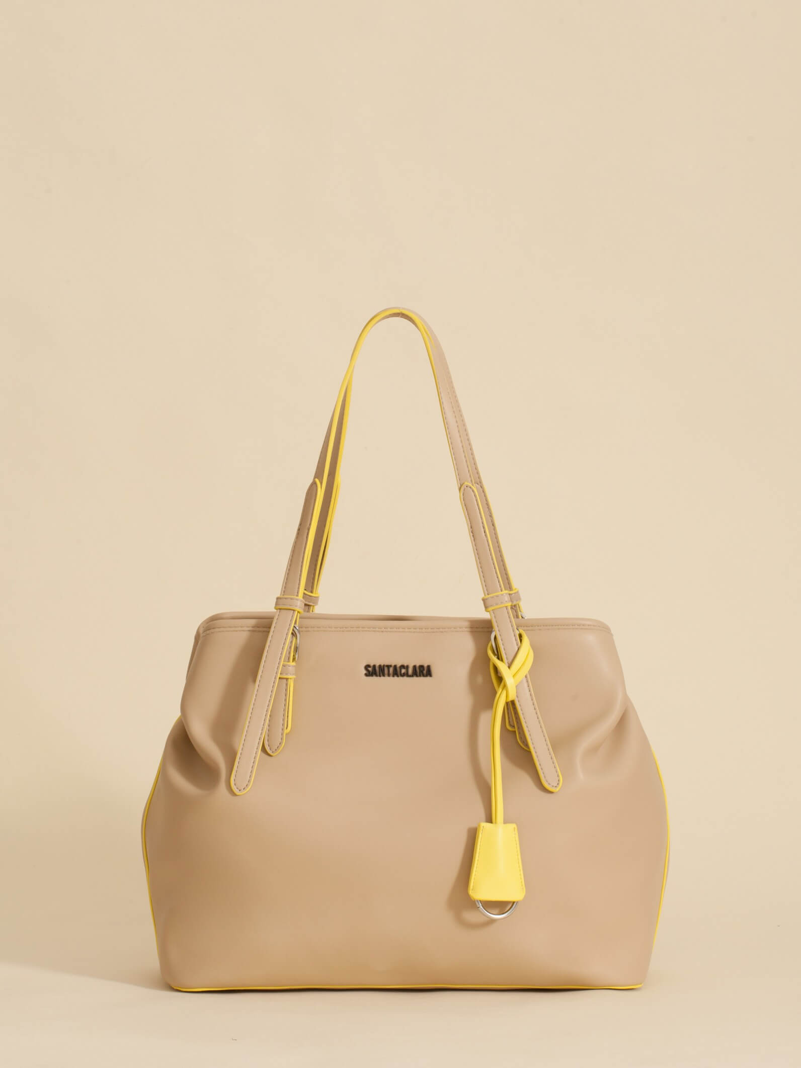 Cartera Shopper Nora Beige Porta Notebook