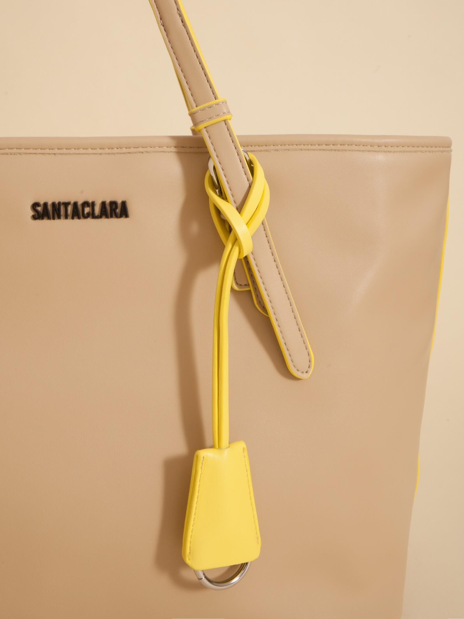 Cartera Shopper Nora Beige Porta Notebook