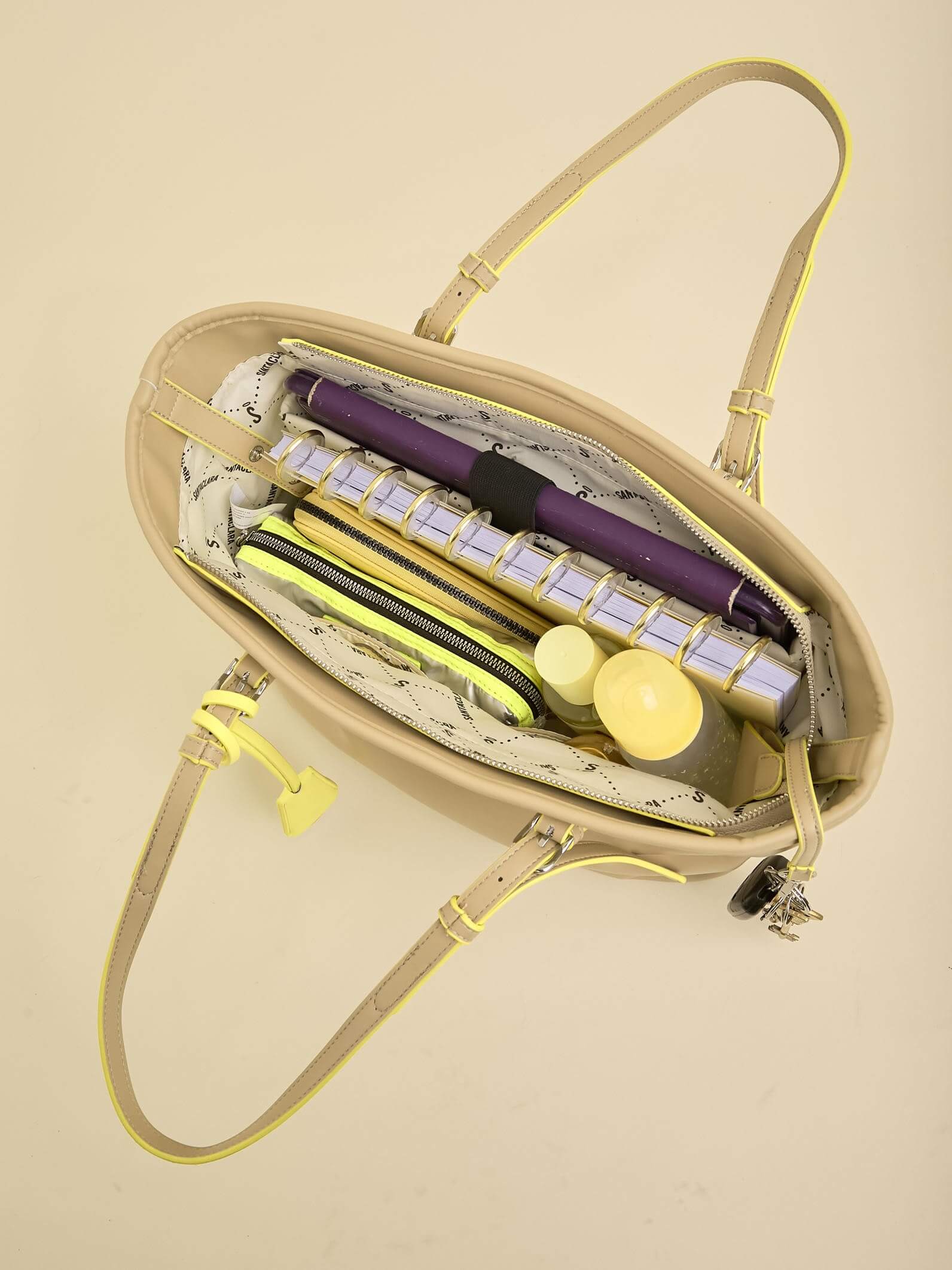 Cartera Shopper Nora Beige Porta Notebook