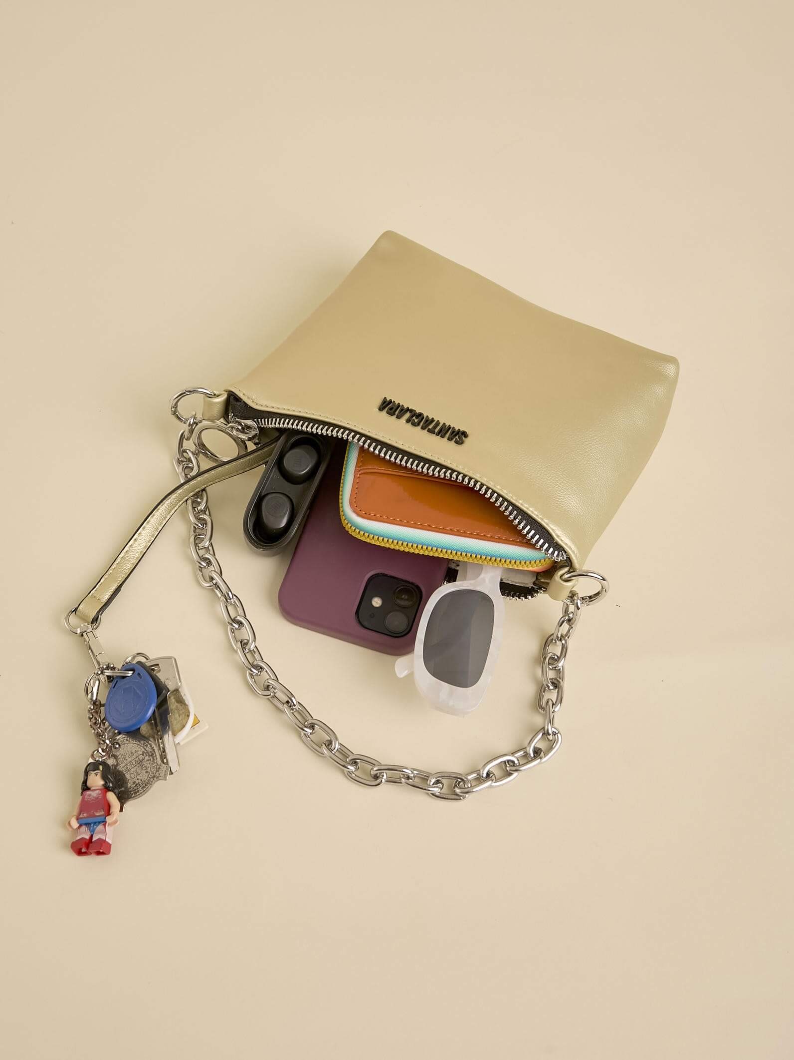 Minibag Agra Platino Con Cadena